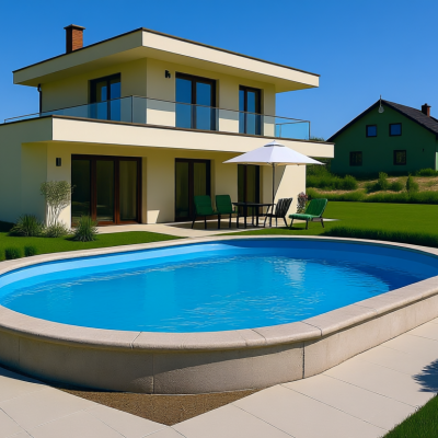 Вкладыш из армированной ПВХ в овальный бассейн